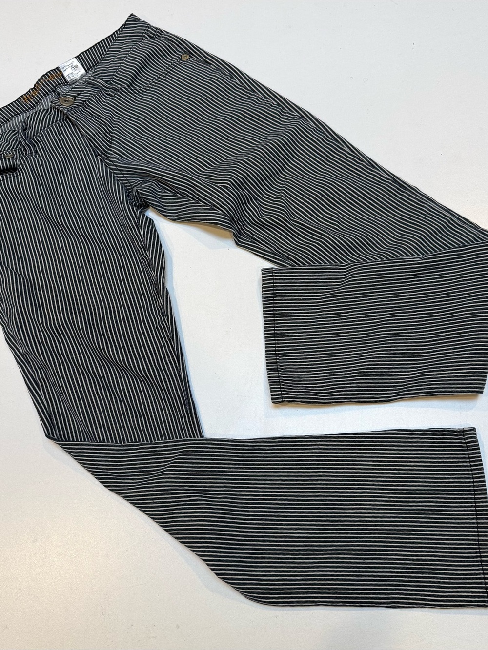 Hysteric Glamour Black & White Pinstripe Straight Jeans
